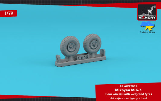 Armory ARAW72065 1:72 MiG-3 Dirt Surface Road Pattern Weighted Tyres