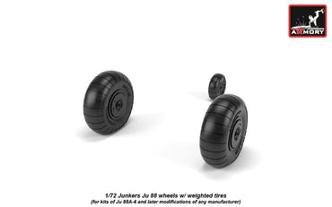 Armory ARAW72202 1:72 Junkers Ju-88 late wheels with weighted tires/tyres