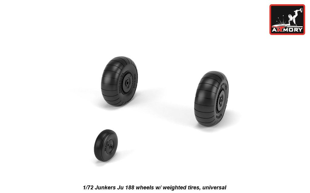 Armory ARAW72203 1:72 Junkers Ju-188 Universal Weighted Tyres