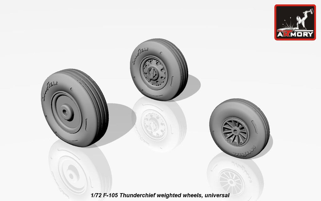 Armory ARAW72313 1:72 Republic F-105D Thunderchief wheels, weighted