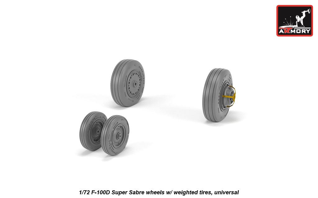 Armory ARAW72319 1:72 North-American F-100D Super Sabre Weighted Tyres