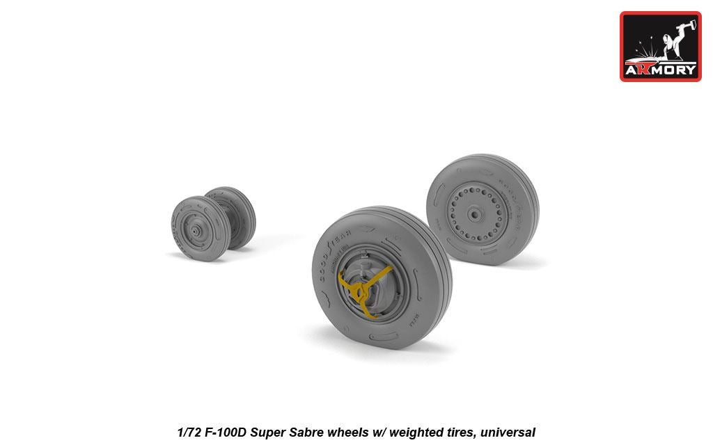 Armory ARAW72319 1:72 North-American F-100D Super Sabre Weighted Tyres