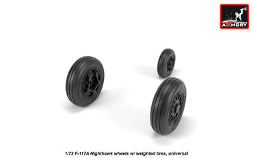 Armory ARAW72325 1:72 Lockheed F-117A Nighthawk wheels with weighted tires