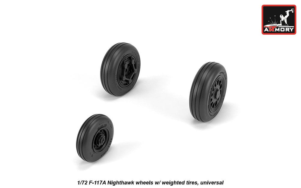 Armory ARAW72325 1:72 Lockheed F-117A Nighthawk wheels with weighted tires