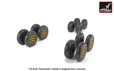 Armory ARAW72327 1:72 Convair B-36 Peacemaker wheels with weighted tires/tyres