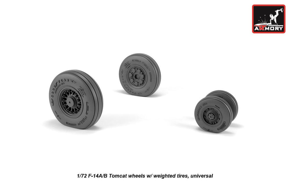 Armory ARAW72331 1:72 Grumman F-14A/B Tomcat wheels with weighted tires/tyres