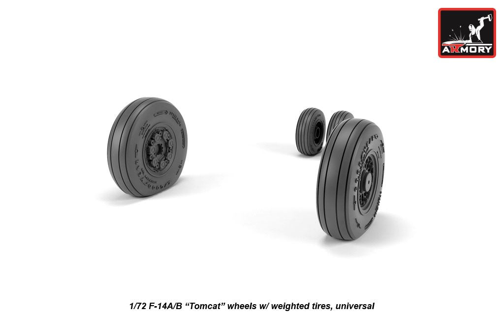 Armory ARAW72331 1:72 Grumman F-14A/B Tomcat wheels with weighted tires/tyres