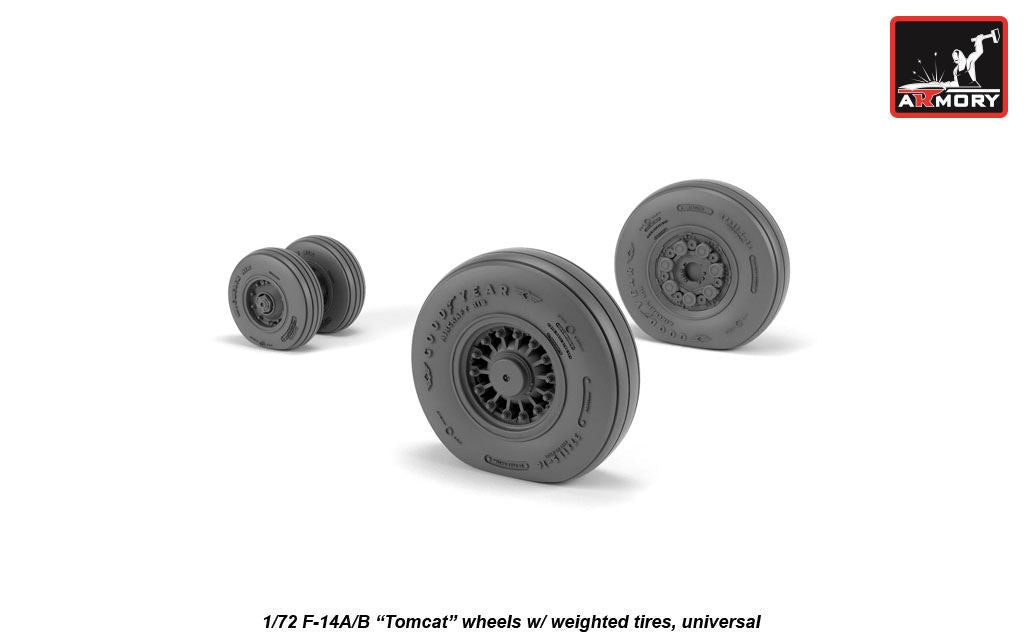 Armory ARAW72331 1:72 Grumman F-14A/B Tomcat wheels with weighted tires/tyres