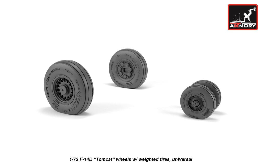 Armory ARAW72332 1:72 Grumman F-14D Tomcat wheels with weighted tires/tyres,