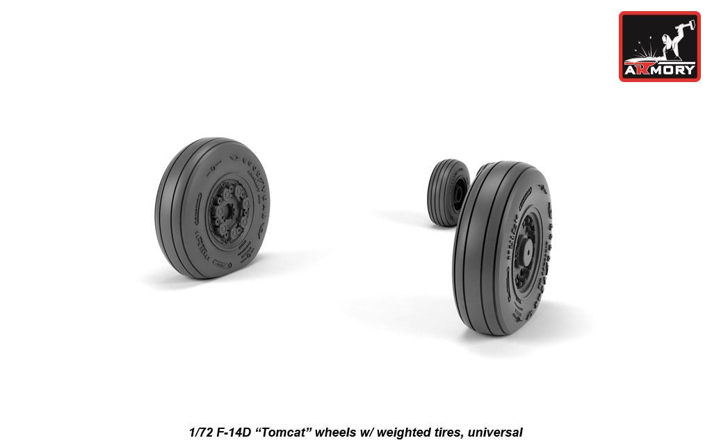 Armory ARAW72332 1:72 Grumman F-14D Tomcat wheels with weighted tires/tyres,