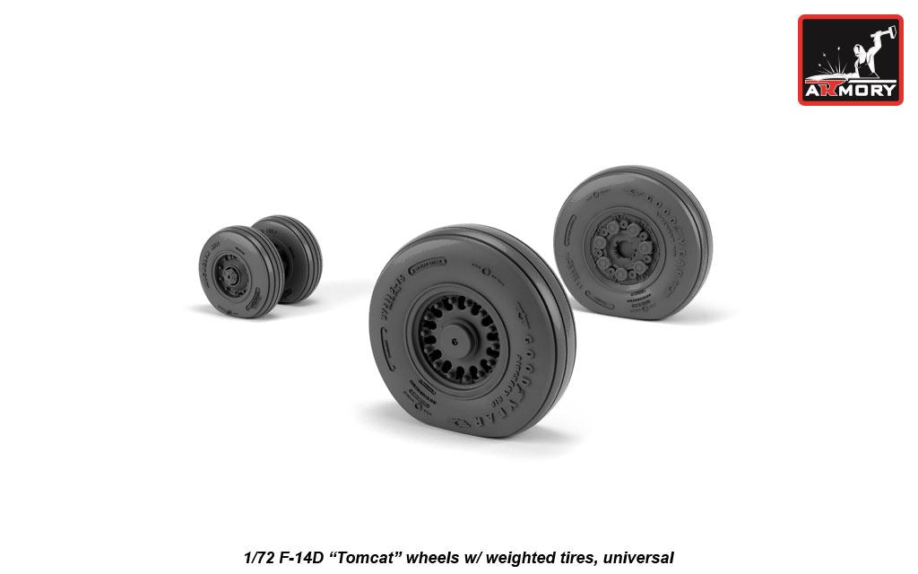 Armory ARAW72332 1:72 Grumman F-14D Tomcat wheels with weighted tires/tyres,