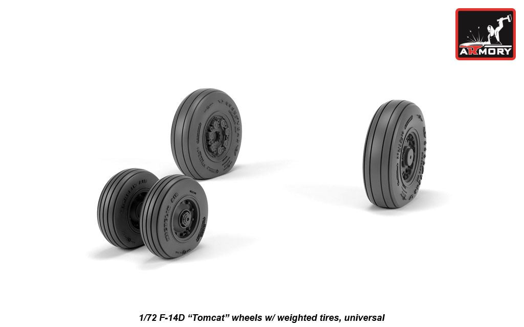 Armory ARAW72332 1:72 Grumman F-14D Tomcat wheels with weighted tires/tyres,