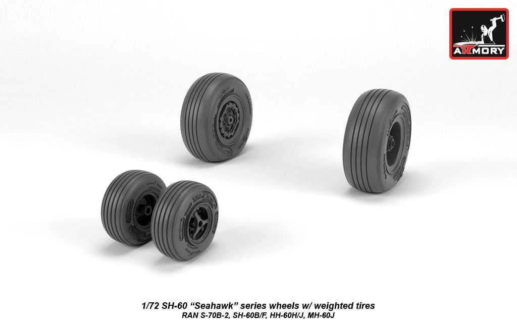 Armory ARAW72333 1:72 Sikorsky SH-60 Seahawk Weighted Tyres