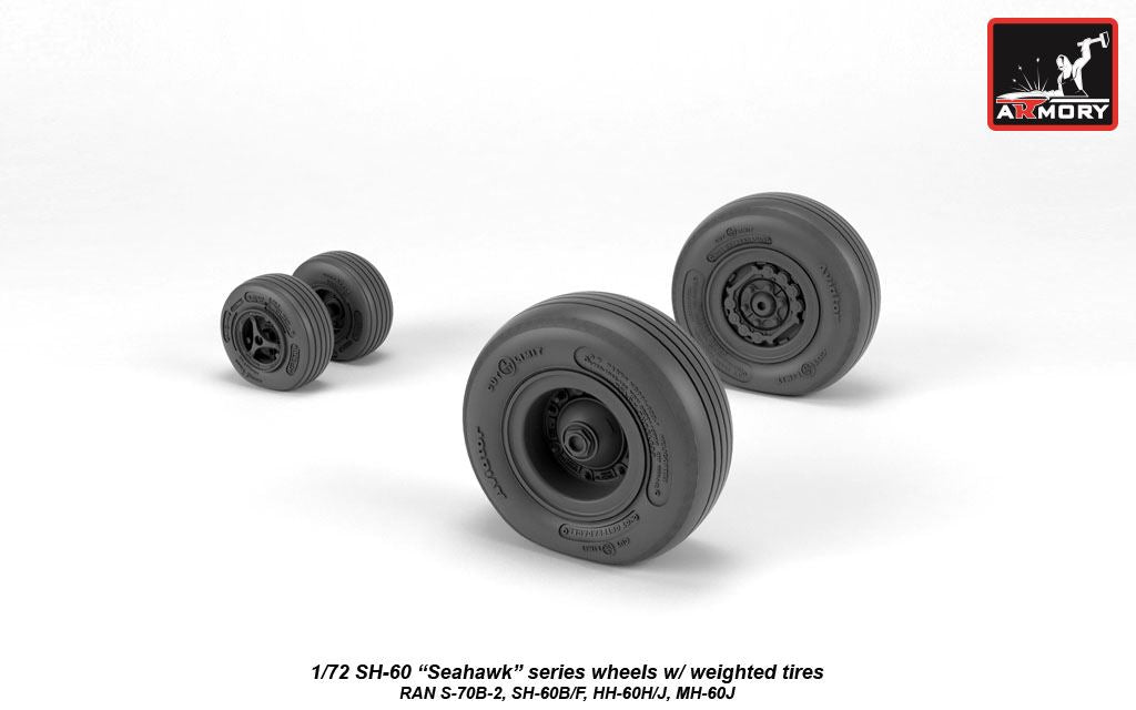 Armory ARAW72333 1:72 Sikorsky SH-60 Seahawk Weighted Tyres
