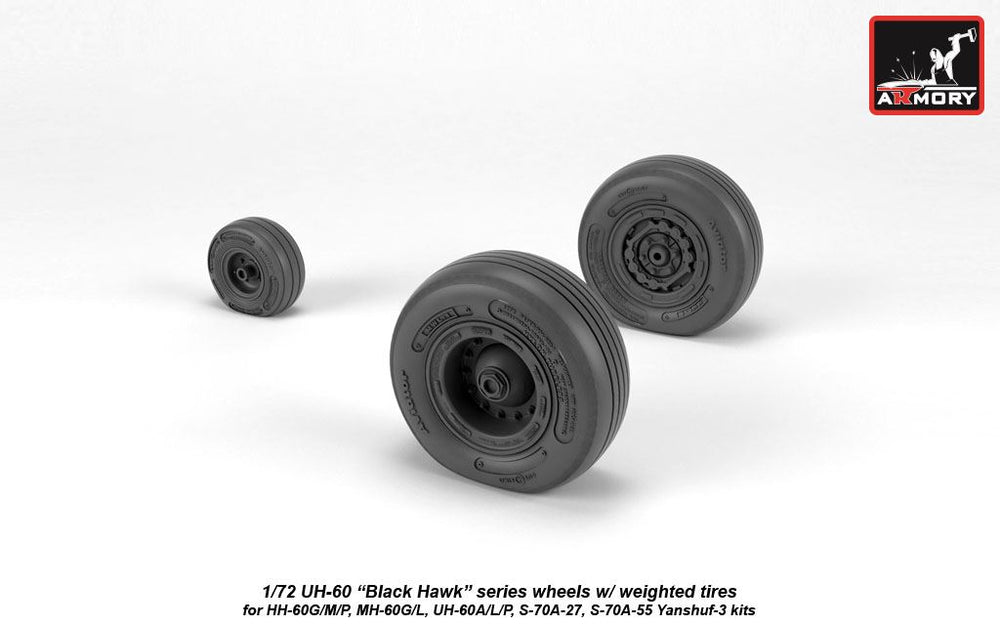 Armory ARAW72334 1:72 Sikorsky UH-60 Black Hawk Weighted Tyres