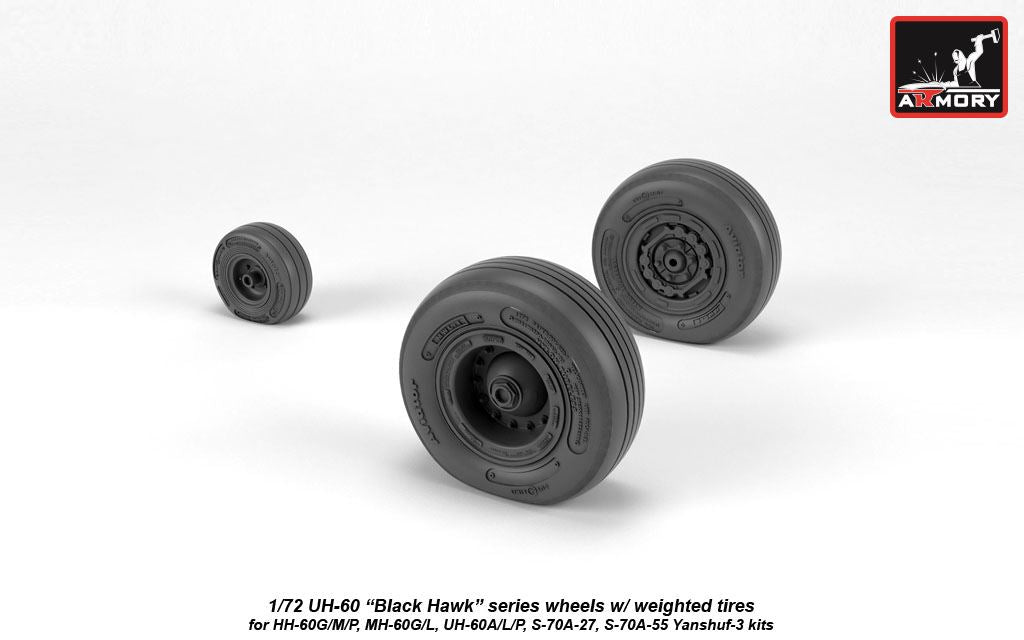 Armory ARAW72334 1:72 Sikorsky UH-60 Black Hawk Weighted Tyres
