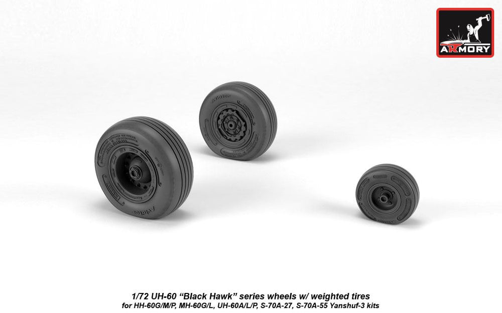 Armory ARAW72334 1:72 Sikorsky UH-60 Black Hawk Weighted Tyres