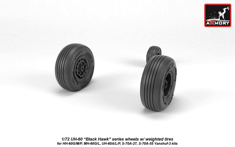 Armory ARAW72334 1:72 Sikorsky UH-60 Black Hawk Weighted Tyres
