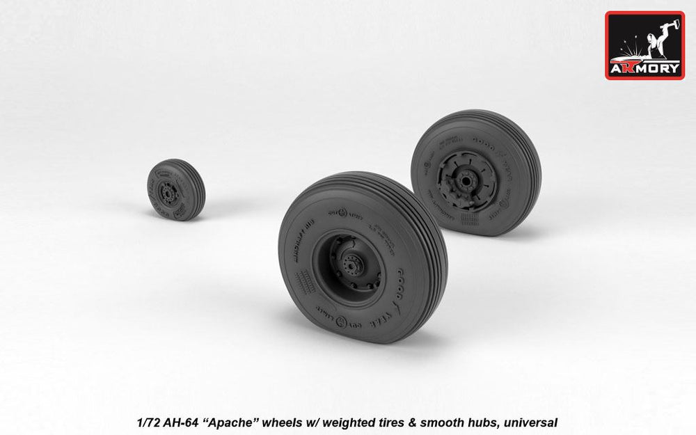 Armory ARAW72335 1:72 AH-64 Apache Smooth Hubs Weighted Tyres
