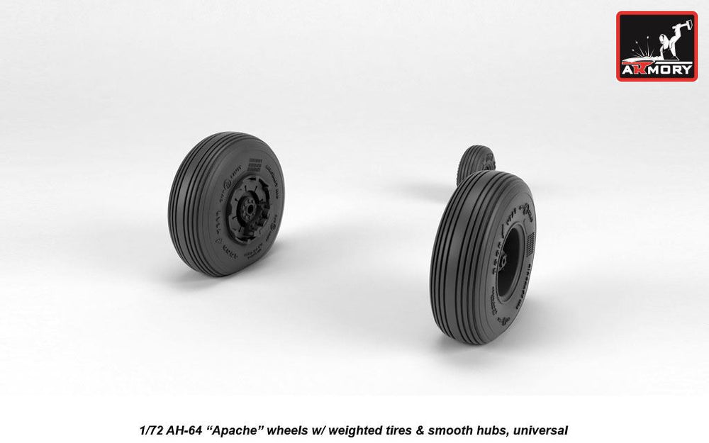 Armory ARAW72335 1:72 AH-64 Apache Smooth Hubs Weighted Tyres