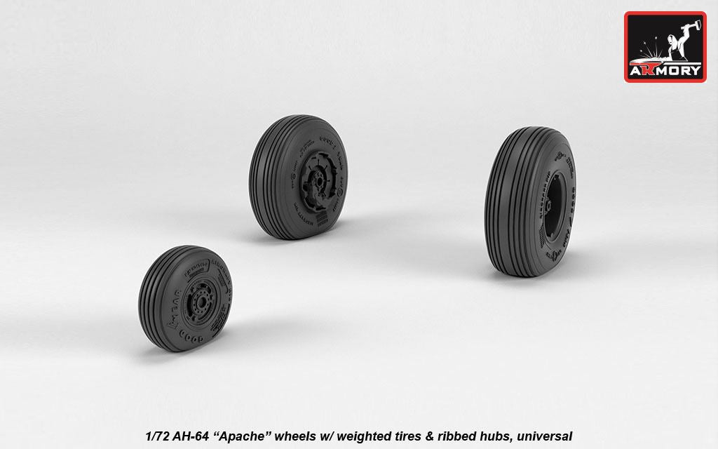Armory ARAW72336 1:72 AH-64 Apache Spoked Hubs Weighted Tyres