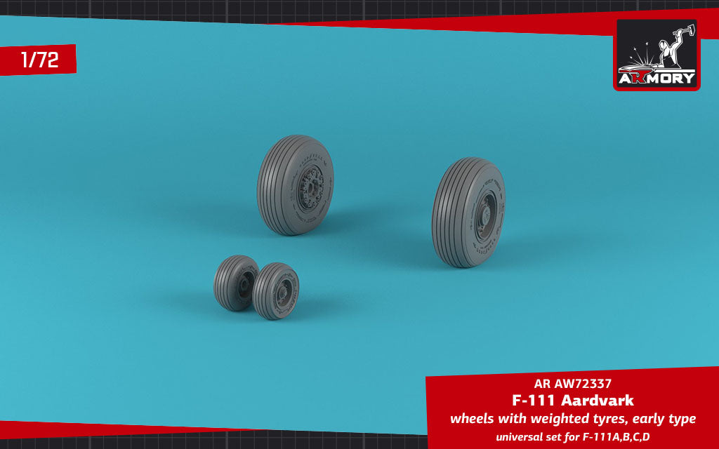 Armory ARAW72337 1:72 General-Dynamics F-111 Aardvark Early Weighted Tyres