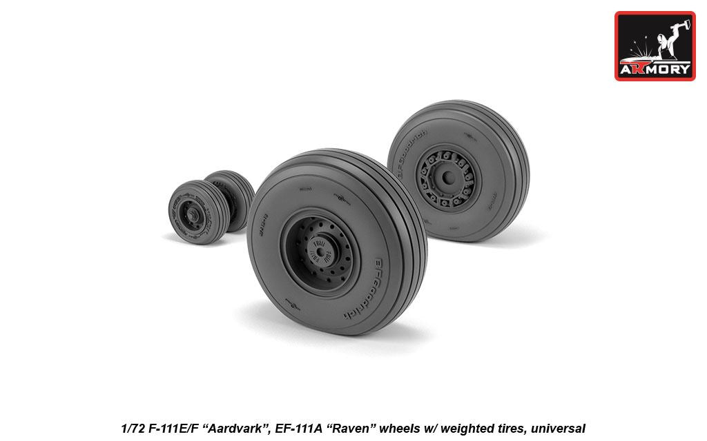 Armory ARAW72338 1:72 General-Dynamics F-111 Aardvark Late Weighted Tyres