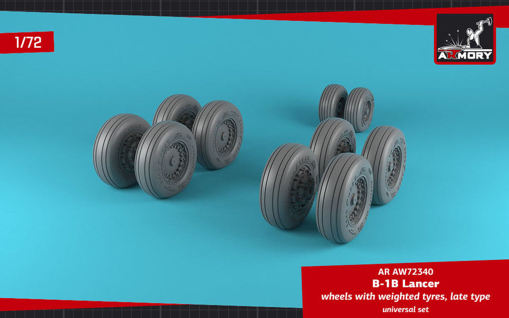 Armory ARAW72340 1:72 Rockwell B-1B Lancer Late Version Weighted Tyres