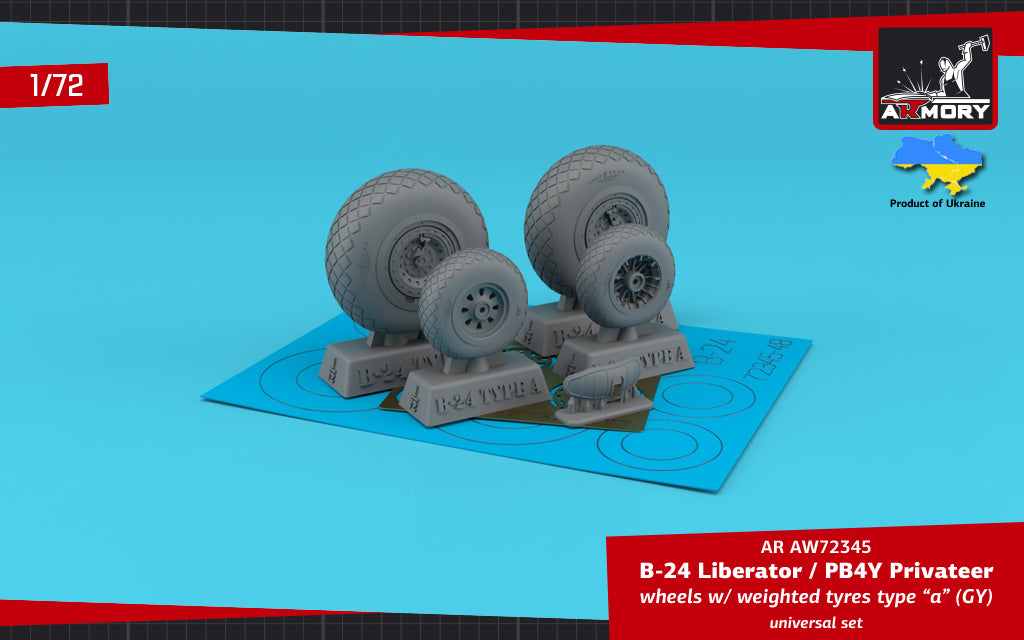Armory ARAW72345 1:72 B-24 Liberator / PB4Y Privateer Weighted Tyres Type A
