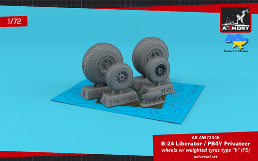 Armory ARAW72346 1:72 B-24 Liberator / PB4Y Privateer Weighted Tyres Type B