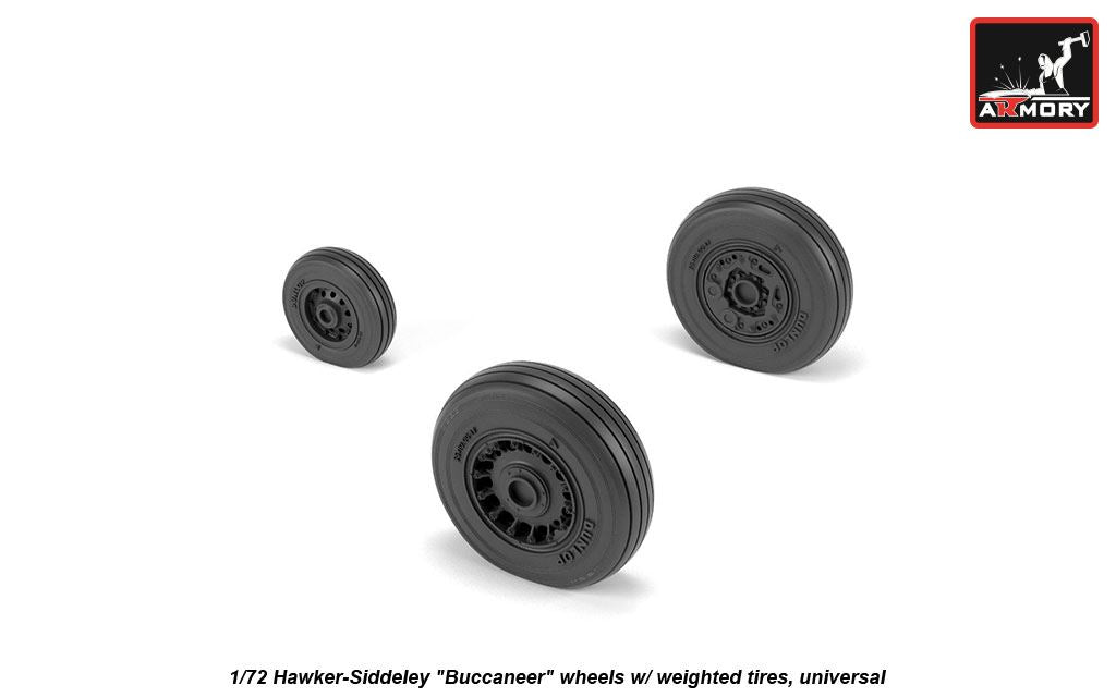 Armory ARAW72411 1:72 Blackburn/Hawker Buccaneer S.2B Weighted Tyres