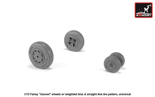 Armory ARAW72412 1:72 Fairey Gannet Early Straight Pattern Weighted Tyres