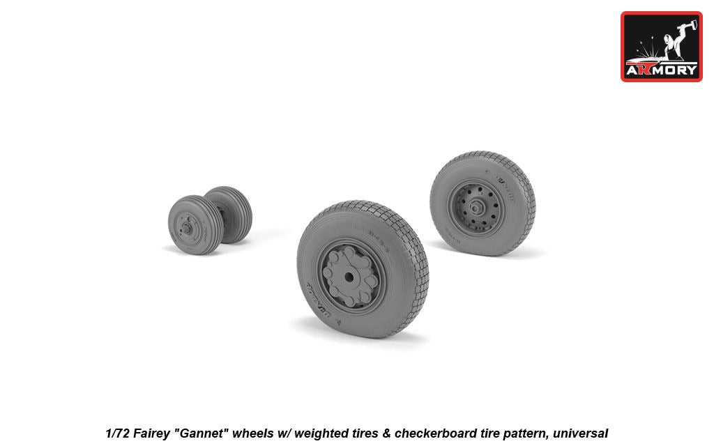 Armory ARAW72413 1:72 Fairey Gannet Late Checkerboard Weighted Tyres