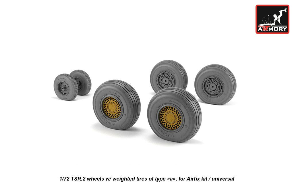 Armory ARAW72414 1:72 BAC TSR-2 wheels with weighted tires/tyres, type "a"