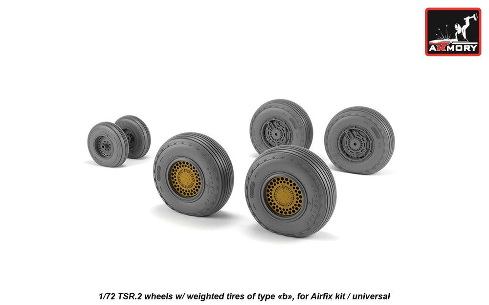 Armory ARAW72415 1:72 BAC TSR-2 wheels with weighted tires/tyres, type "b"