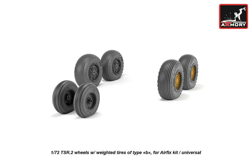 Armory ARAW72415 1:72 BAC TSR-2 wheels with weighted tires/tyres, type "b"