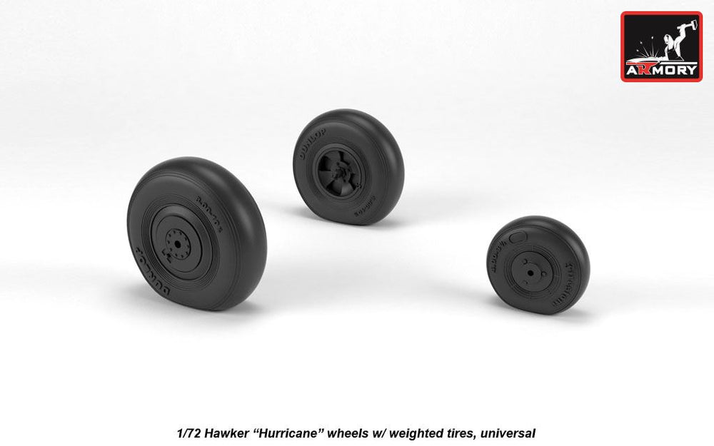 Armory ARAW72416 1:72 Hawker Hurricane wheels with weighted tires/tyres