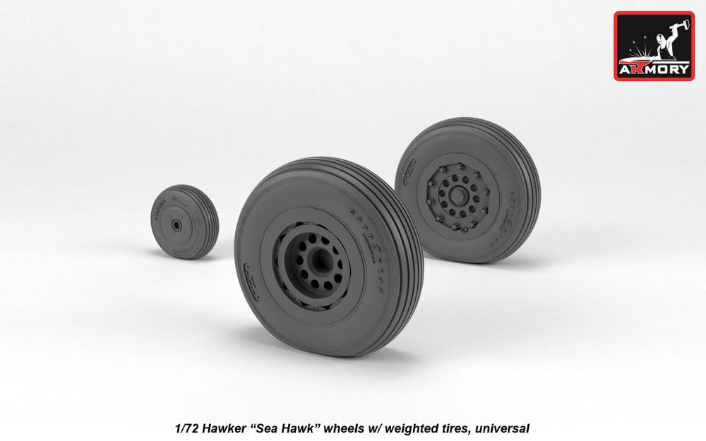 Armory ARAW72417 1:72 Hawker Sea Hawk wheels with weighted tires/tyres