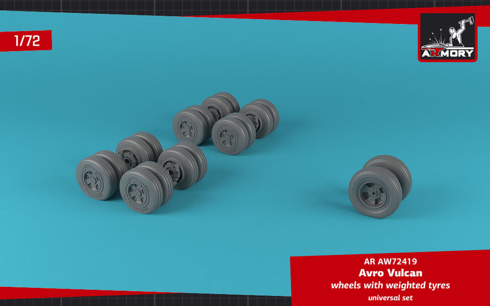 Armory ARAW72419 1:72 Avro Vulcan B.2 wheels with weighted tyres