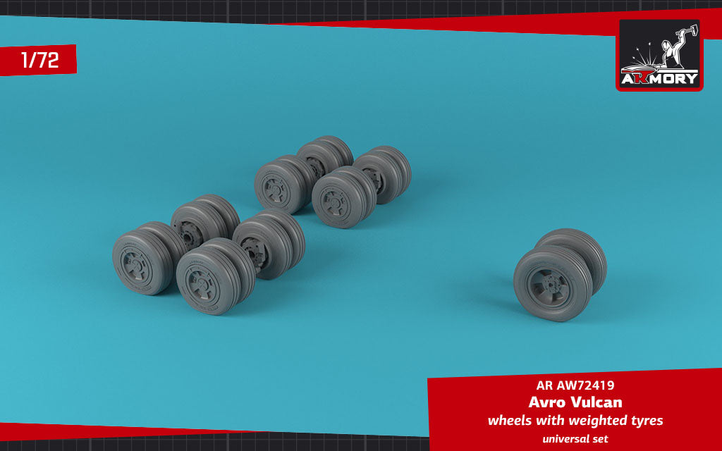 Armory ARAW72419 1:72 Avro Vulcan B.2 wheels with weighted tyres
