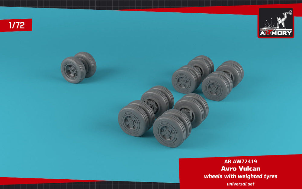 Armory ARAW72419 1:72 Avro Vulcan B.2 wheels with weighted tyres