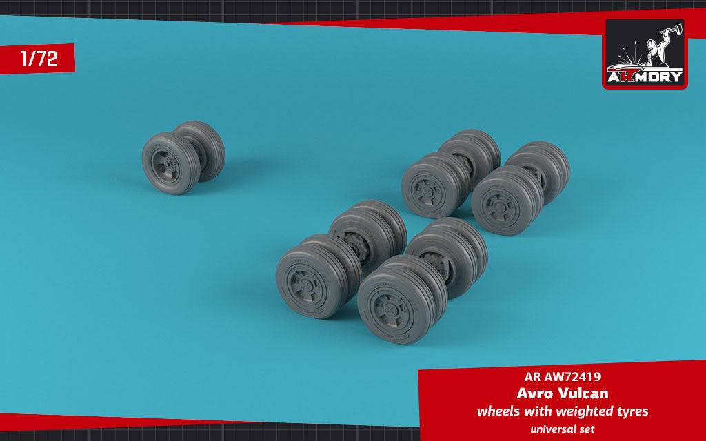 Armory ARAW72419 1:72 Avro Vulcan B.2 wheels with weighted tyres