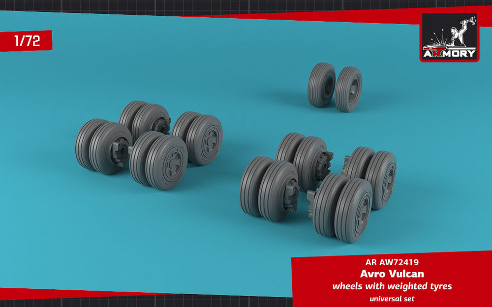 Armory ARAW72419 1:72 Avro Vulcan B.2 wheels with weighted tyres