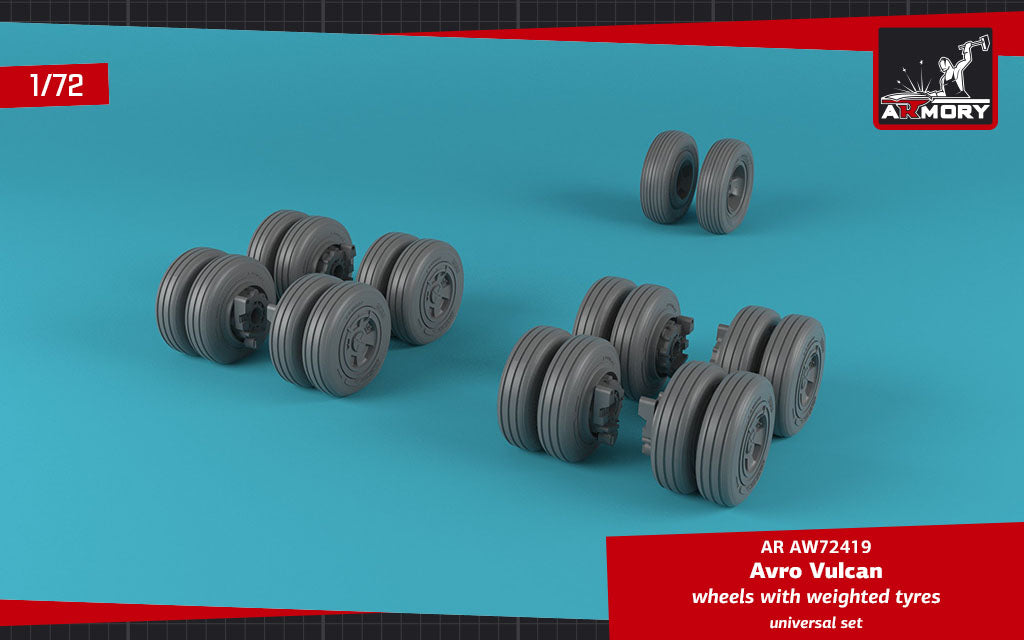 Armory ARAW72419 1:72 Avro Vulcan B.2 wheels with weighted tyres