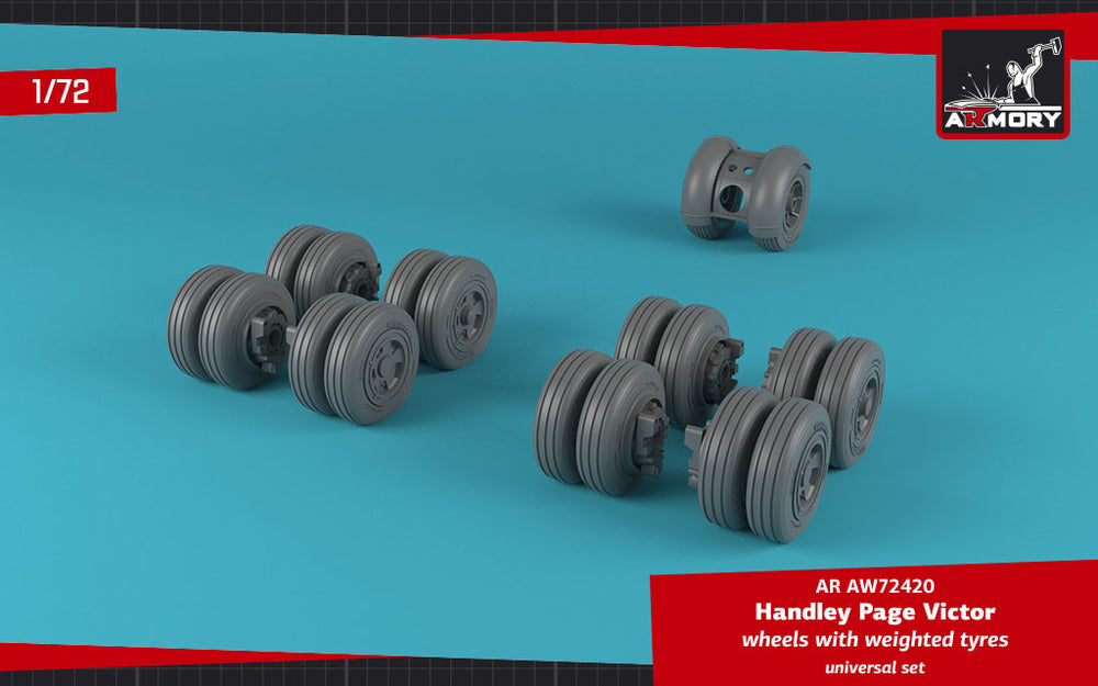 Armory ARAW72420 1:72 Handley-Page Victor B.2 wheels with weighted tires/tyres