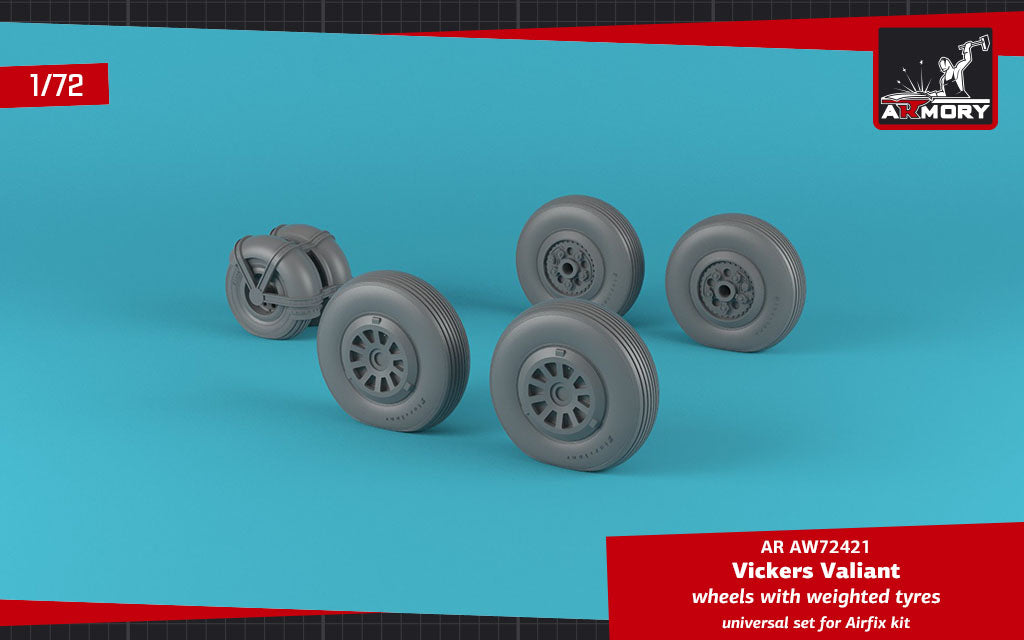 Armory ARAW72421 1:72 Vickers Valiant Mk.1 wheels with weighted tires/tyres