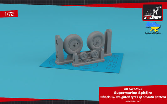 Armory ARAW72425 1:72 Spitfire Covered Hubs 3D-Printed Weighted Tyres