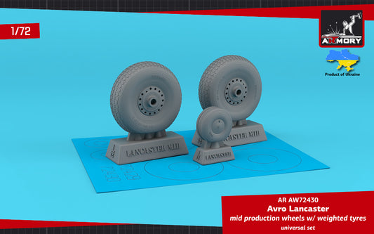 Armory ARAW72430 1:72 Avro Lancaster wheels mid type with weighted tyres