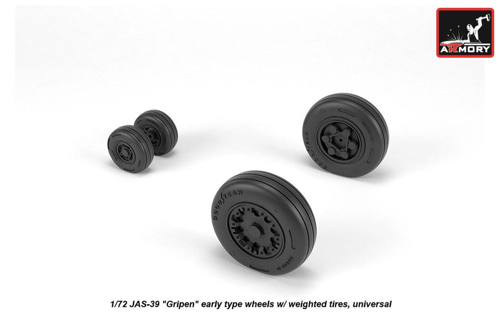 Armory ARAW72503 1:72 Saab JAS-39 Gripen wheels with weighted tires/tyres, early
