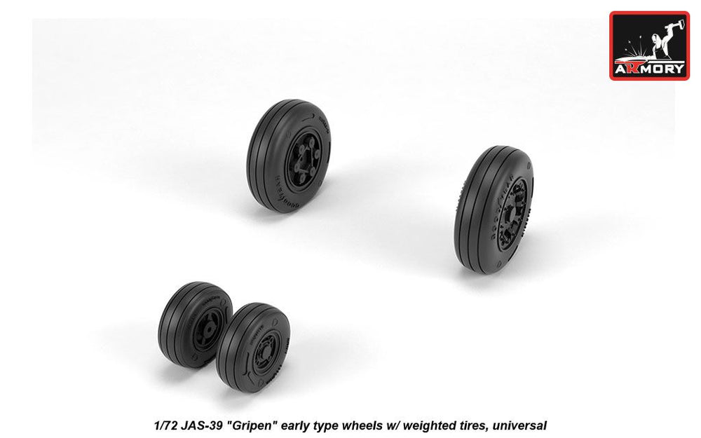Armory ARAW72503 1:72 Saab JAS-39 Gripen wheels with weighted tires/tyres, early